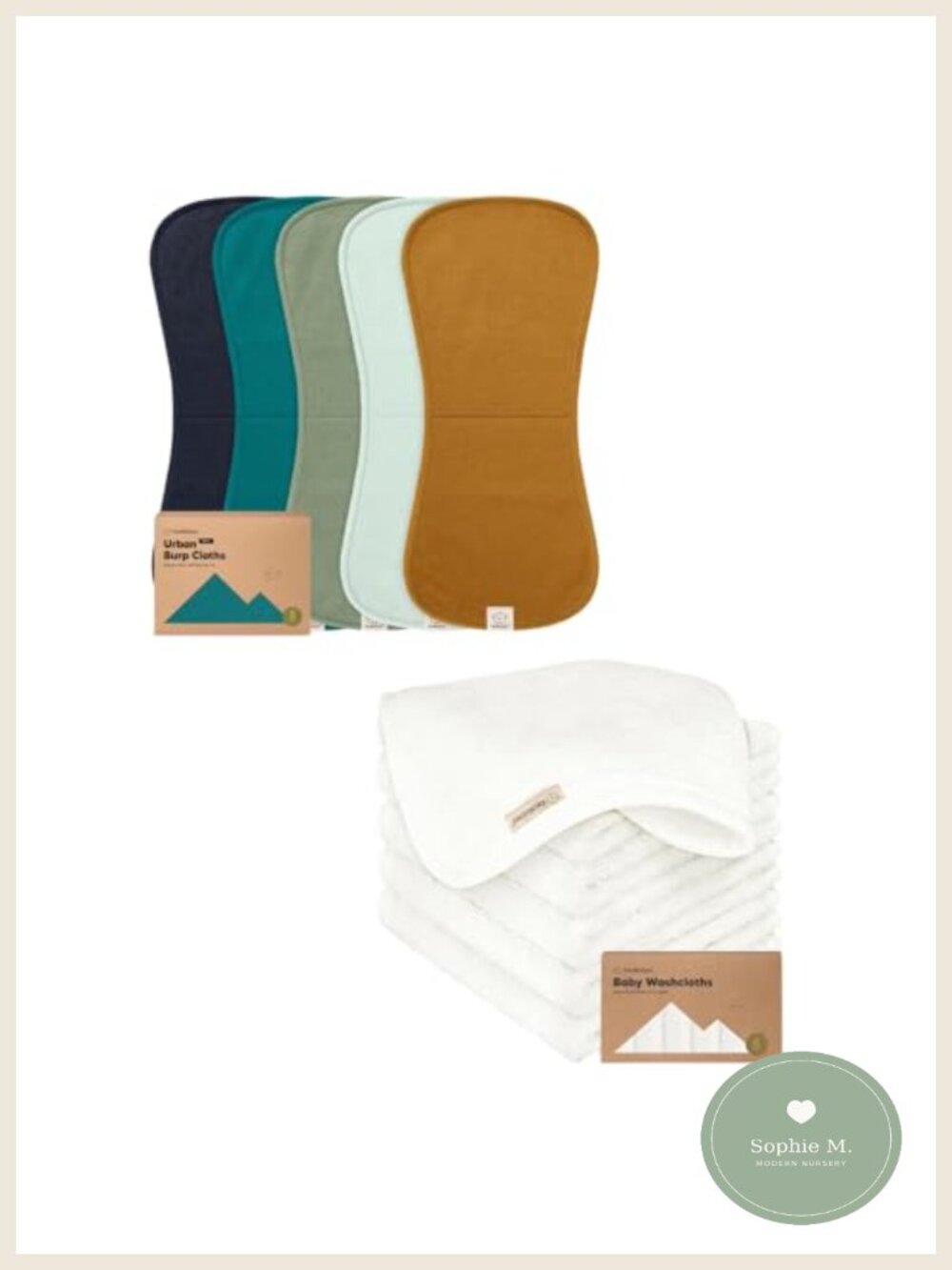 5 Pack Cotton Burp Cloths & Baby Washcloths - Super Absorbent, Large 21x10